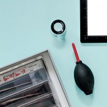 Negative Storage Printfile Pages and Box with Blower and Lupe