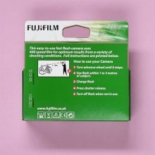 Fuji QuickSnap Disposable Camera With Flash Box Back Fuji QuickSnap Disposable Film Camera