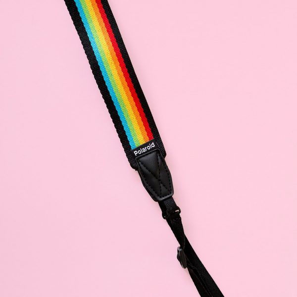 Polaroid Camera Strap Flat Rainbow Black
