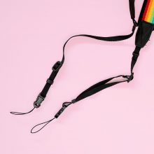 Polaroid Camera Strap Flat Black Connectors Polaroid Camera Strap Flat Rainbow Black