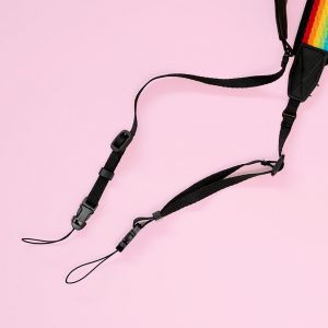 Polaroid Camera Strap Flat Rainbow Black