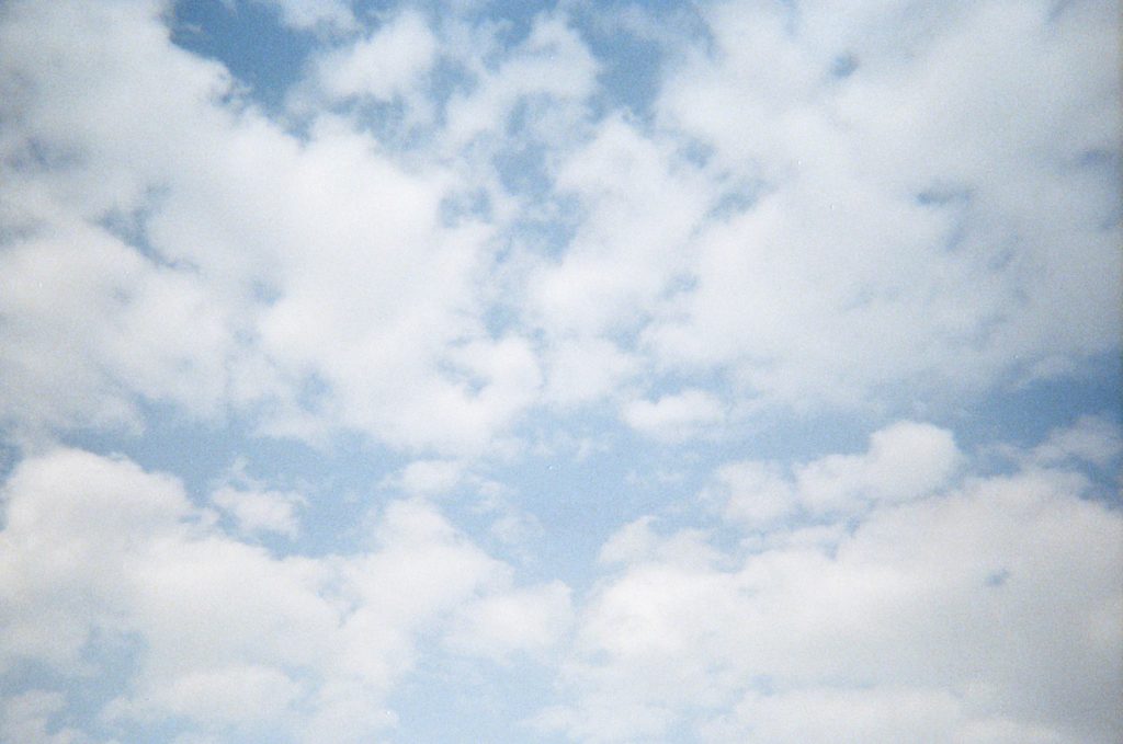 Blue sky with clouds 35mm film