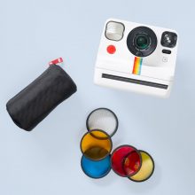 Polaroid Now+ Instant Film Camera White Front With Filters Polaroid Now+ White Instant Film Camera