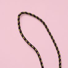 Polaroid Camera Strap Round Rainbow on pink background