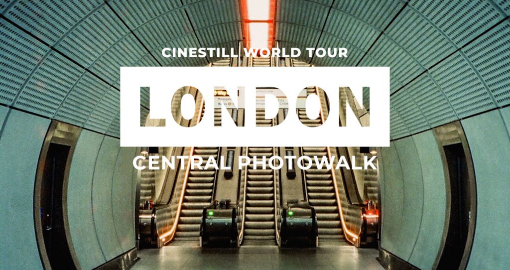 CineStill Photowalk London. Image of a london tube station on CineStill 800T