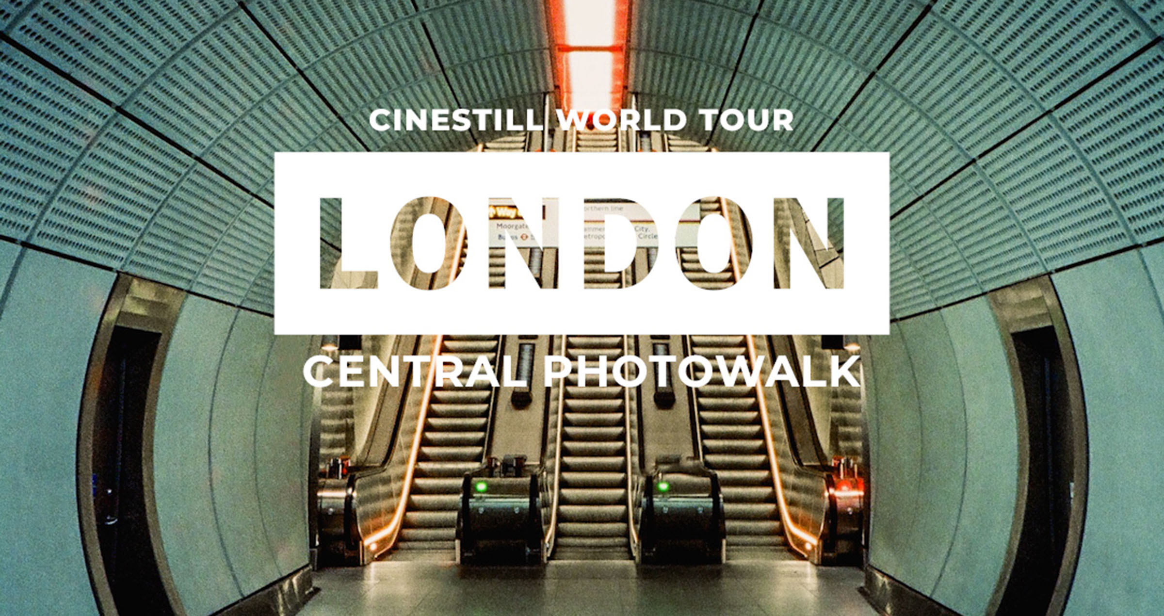 CineStill Photowalk London. Image of a london tube station on CineStill 800T
