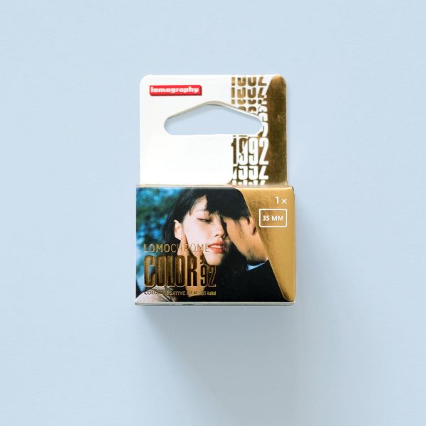 Lomography LomoChrome 92 35mm Film Box Lomography LomoChrome '92 35mm Film Box on blue background