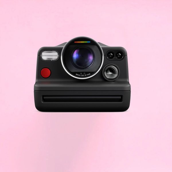Polaroid I-2 Instant Film Camera on pink background