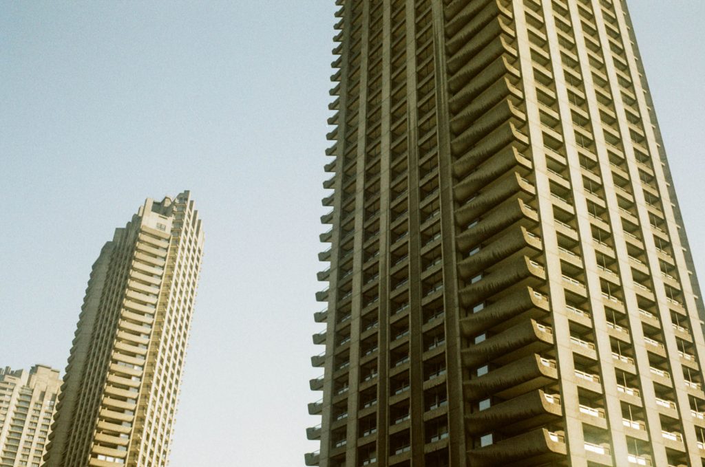 Barbican Towers in the City of London, 35mm Film