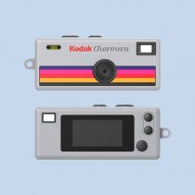 Kodak Charmera Grey Kodak Charmera Camera grey on a blue background