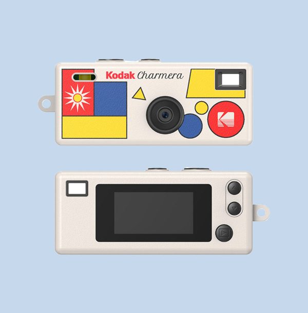 Kodak Charmera White Kodak Charmera Camera White on a blue background