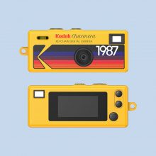 Kodak Charmera Yellow Kodak Charmera Camera yellow on a blue background