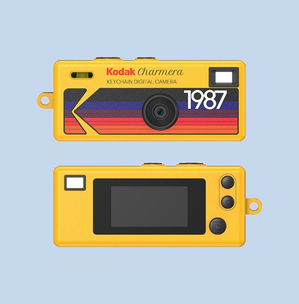 Kodak Charmera Yellow Kodak Charmera Camera yellow on a blue background