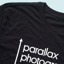 Parallax Photographic Coop T-Shirt Black 2 Parallax Photographic Coop T-shirt has our logo in white on a 100% organic black cotton shirt.