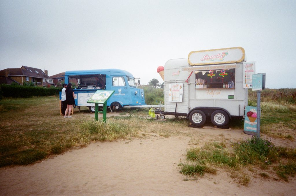Coffee and Ice Cream vans by the beach, Botany Bay